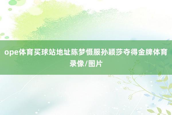 ope体育买球站地址陈梦慑服孙颖莎夺得金牌体育录像/图片