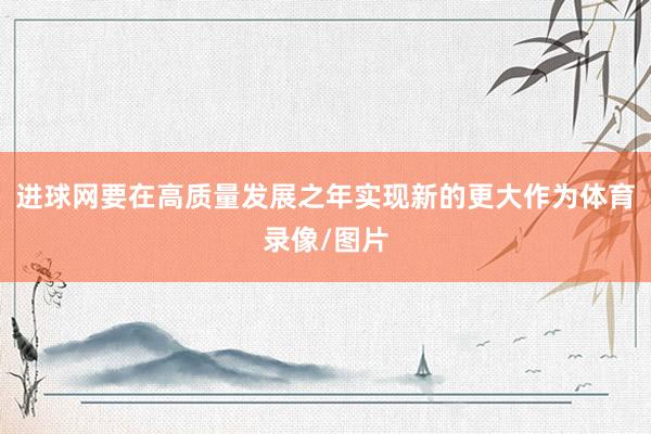 进球网要在高质量发展之年实现新的更大作为体育录像/图片