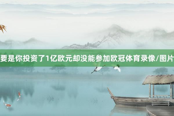 要是你投资了1亿欧元却没能参加欧冠体育录像/图片
