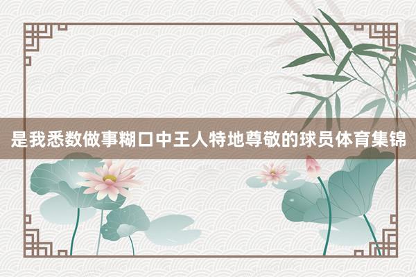 是我悉数做事糊口中王人特地尊敬的球员体育集锦