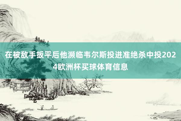 在被敌手扳平后他濒临韦尔斯投进准绝杀中投2024欧洲杯买球体育信息
